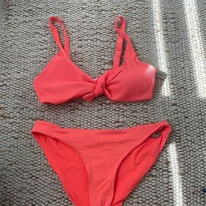 Orange front tie bikini